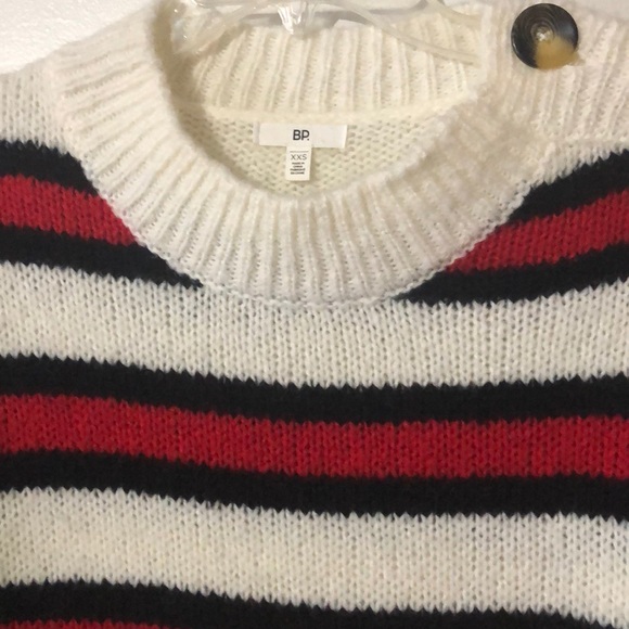 BP. Cream/Red/Black Oversized Knit Sweater - Picture 4 of 7